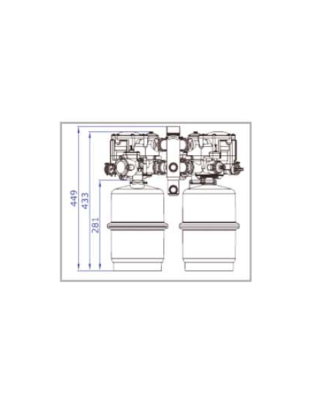 Descalcificador De Agua DUPLEX 2 x 3,3 litros