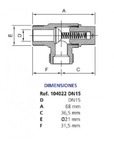 VÁLVULA DE SALIDA AUTOMÁTICA DN 13-15