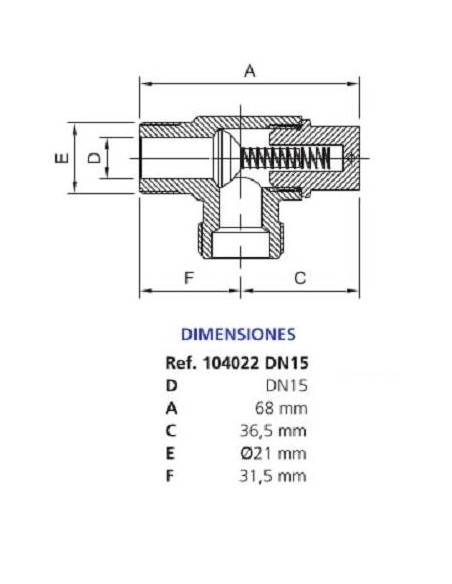 VÁLVULA DE SALIDA AUTOMÁTICA DN 13-15
