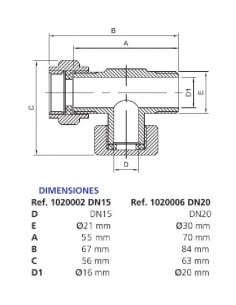 Cuerpo Purga Para Válvula De Salida para Contador DN 15-20 2