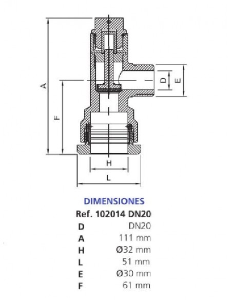 Válvula De Entrada Antifraude Para Contador Con Conexión A Polietileno DN 20