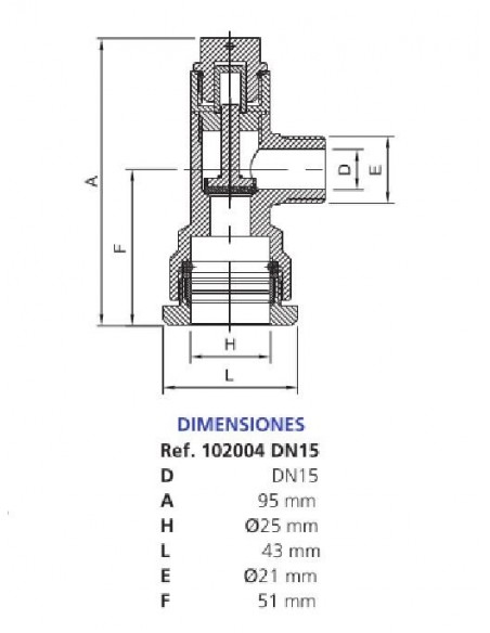 VÁLVULA ENTRADA ACOMETIDA Y ANTIFRAUDE P-E DN 13-15 Ø EXT 25