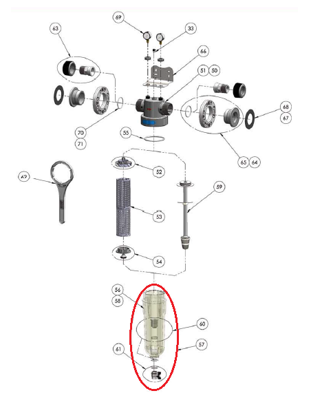VASO +ADAPTADOR+DESAGUE  NW 500/650/800 VASO +ADAPTADOR+DESAGUE  NW 500/650/800