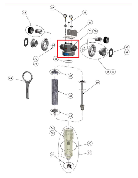 CABEZAL FILTRO NW 800 CABEZAL FILTRO NW 800