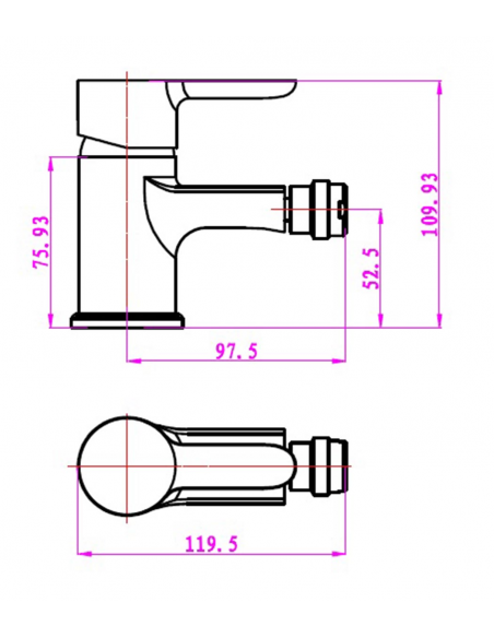 Grifo Monomando De Bidet GOLF
