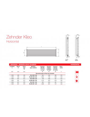 Radiador Decorativo Zehnder Kleo Horizontal