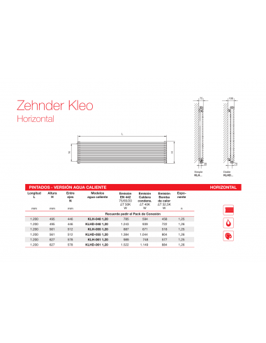 Radiador Decorativo Zehnder Kleo Horizontal
