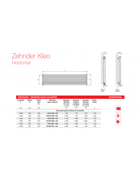 Radiador Decorativo Zehnder Kleo Horizontal