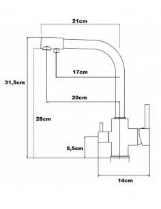 Kitchen Faucet Model AFRODITA For Osmosis System 2