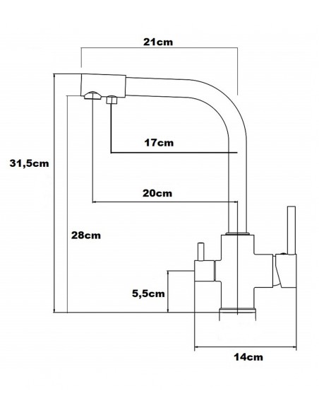 Kitchen Faucet Model AFRODITA For Osmosis System