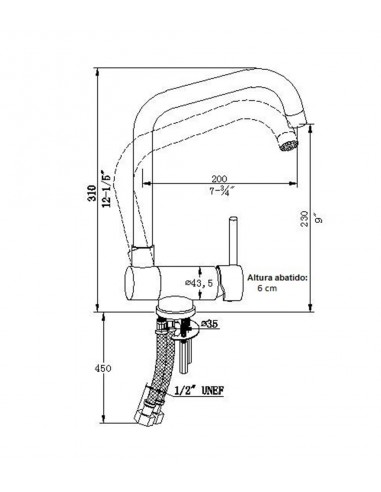 Sink mixer tap Abatible