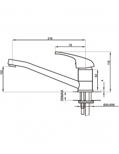 Single lever faucet for sink CUCO 2