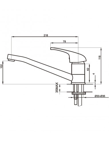Single lever faucet for sink CUCO