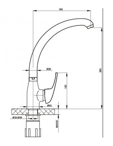 BUHO mixer tap for washbasin