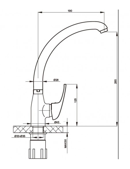 BUHO mixer tap for washbasin
