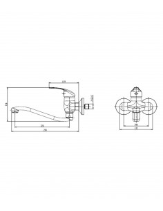 Wall Mounted Kitchen Mixer Tap With Low Spout 2