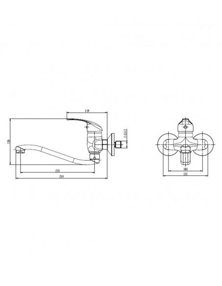 Miscelatore Cucina A Parete Con Bocca Bassa Miscelatore Cucina A Parete Con Bocca Bassa