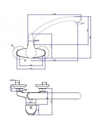 Miscelatore Cucina A Parete Con Bocca Alta
