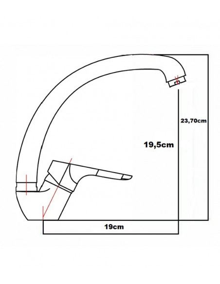 Medidas Grifo Monomando Para Fregadero MIRLO Medidas Grifo Monomando Para Fregadero MIRLO