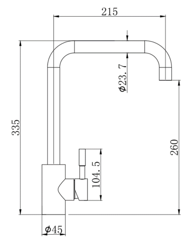 Stainless steel sink mixer PELICANO