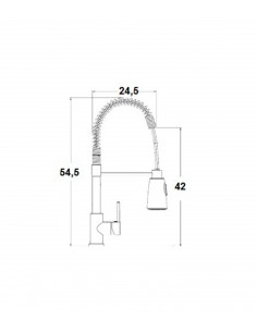 mélangeur industriel évier MISTRAL avec douche SELENE 2