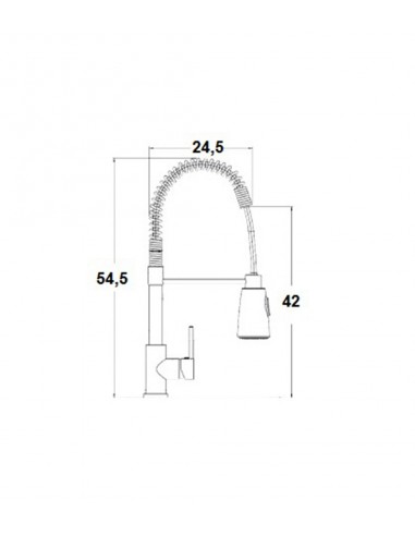 mélangeur industriel évier MISTRAL avec douche SELENE