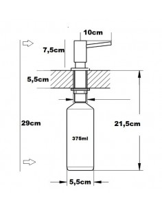 Universal soap dispenser Installation under Arcobañ countertop 2