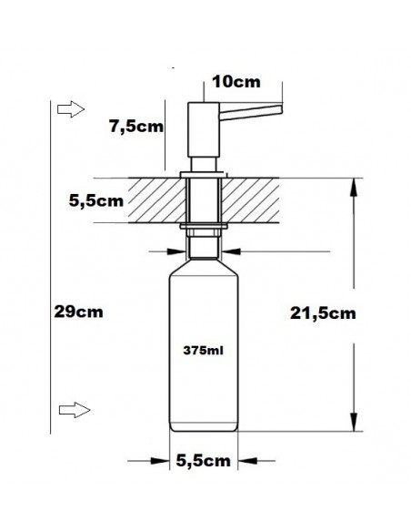 Dispensador Universal De Jabón Instalación Bajo Encimera