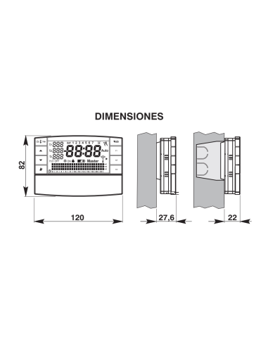 Digital chronothermostat Weekly Radiofrequency "ZEFIRO"