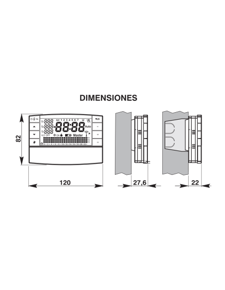 Chronothermostat hebdomadaire numérique Via Radiofréquence "ZEFIRO"