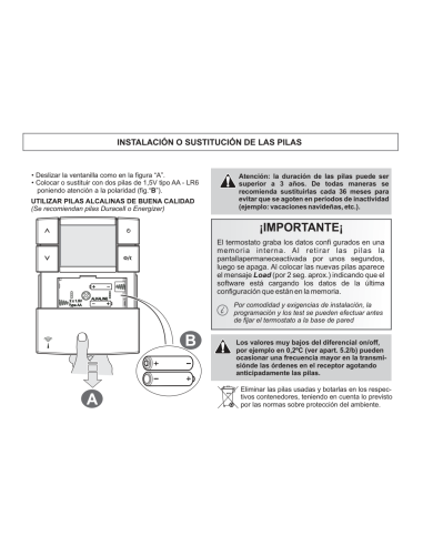 Sustitución Pilas Termostato Vía Radiofrecuencia Modelo Zefiro