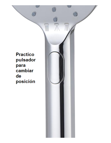 Detalle botón Mango De Ducha Hidromasaje Modelo ESLA