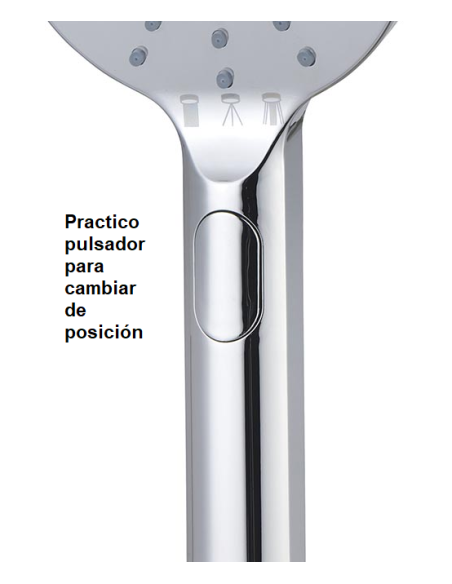 Detalle botón Mango De Ducha Hidromasaje Modelo ESLA Detalle botón Mango De Ducha Hidromasaje Modelo ESLA