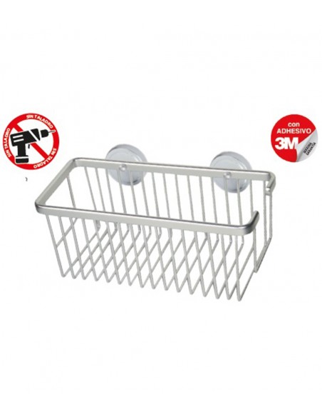 Cesta Ducha Rectangular Modelo Iceberg 40cm Con Adhesivo 3M De Arcobañ