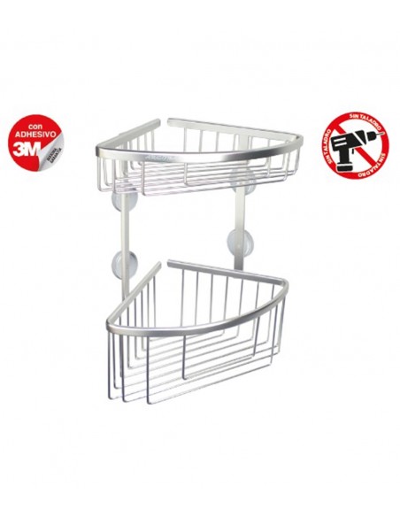 Rinconera Ducha Doble Modelo Iceberg Con Adhesivo 3M