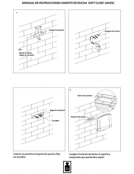 Asiento Ducha A Pared Extraplano