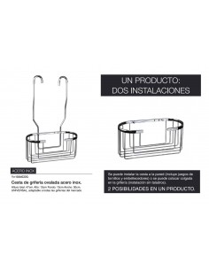 Cesta de grifería Ovalada acero inox 2