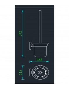 Escobillero A Pared Acero Inox Modelo ARCE 2