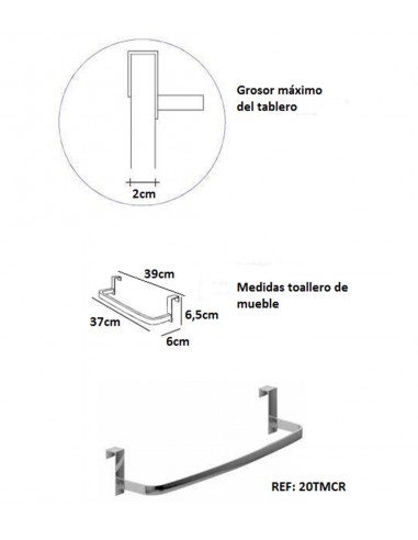Arcobaño stainless steel furniture bar towel