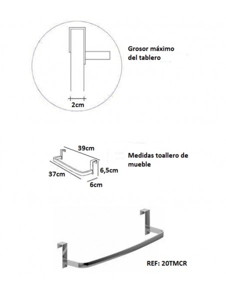 Arcobaño stainless steel furniture bar towel Arcobaño stainless steel furniture bar towel