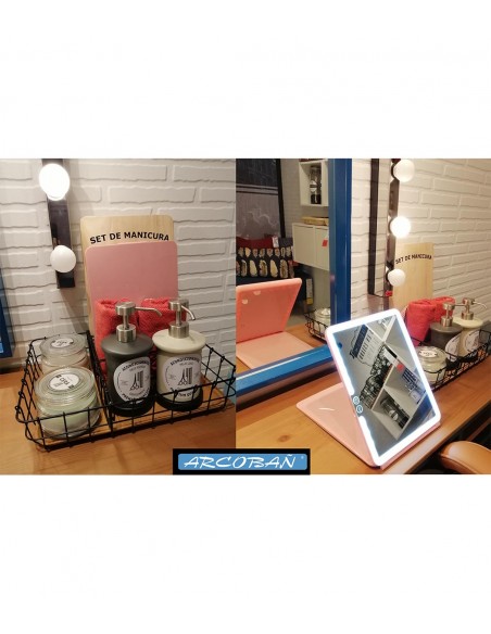Espejo Con Luz Led Y Carga USB Espejo Con Luz Led Y Carga USB