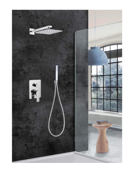 Conjunto Ducha A Pared Cuadrado Modelo DELTA