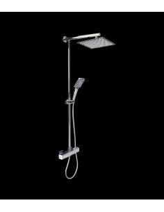 Columna Ducha Con Rociador Cuadrado Modelo NORTE y grifería Termostática CAPRICORNIO
