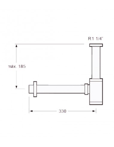 Medidas Sifón Cónico Cromado Modelo 333 ACTUAL