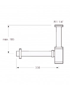 Spiphon carré chromé 444 2