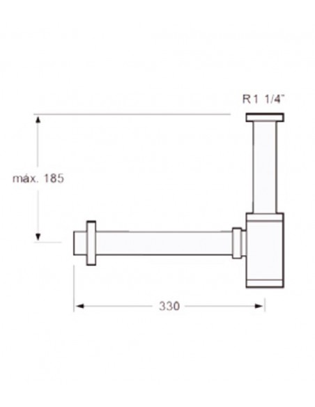 Stiphon quadrato cromato 444