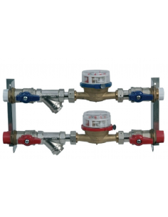 KIT CONTABILIZACIÓN AGUA FRIA Y CALIENTE CON ANCLAJE Y FILTROS