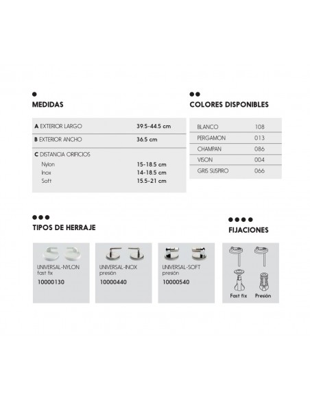 Copriwater WC universale EKANA BIANCO