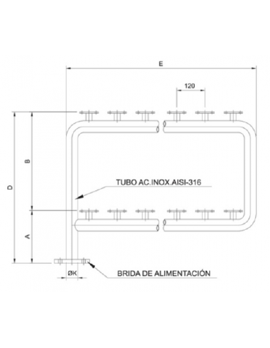 BATERIA DE CONTADORES DE ACERO INOXIDABLE