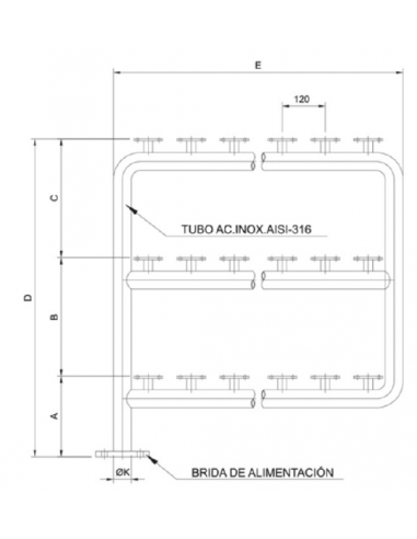 BATERIA DE CONTADORES DE ACERO INOXIDABLE
